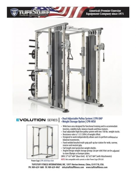 Evolution Power Cage with DAP attachment (CPR-265X) Catalog sheet